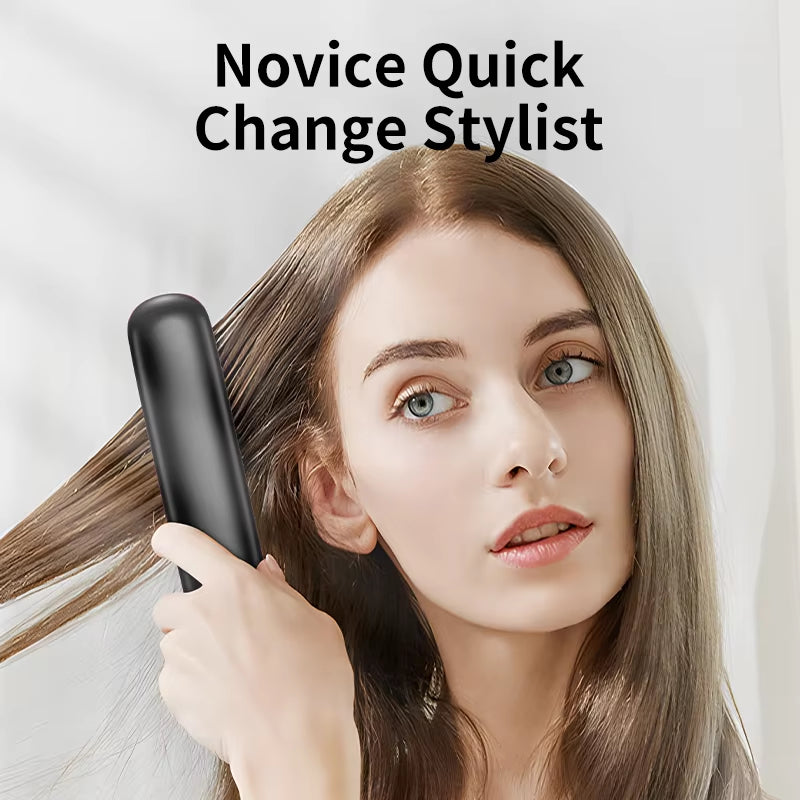 Electric LCD Usb Ceramic Heating Straight Hair Comb Wireless Portable Negative Ion Styling Tool Rechargeable Straightening Brush