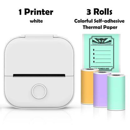 T02 Label Maker Sticker Printer Machine Inkless Portable Study Printer for Receipts Pictures Journals Mini Printer